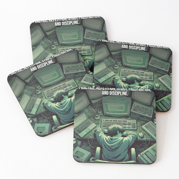 Item preview, Hustle - Anime Computer, Coder, Coding, Gaming Motivation designed and sold by chantastical.