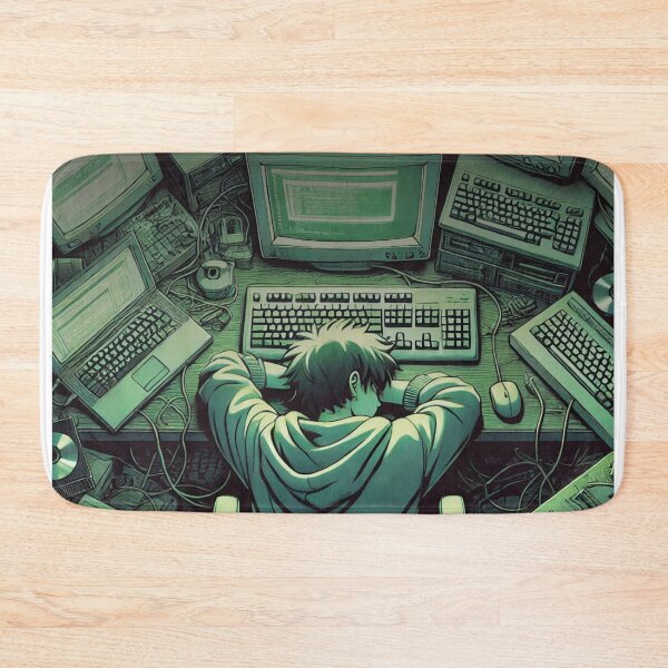 Item preview, Hustle - Anime Computer, Coder, Coding, Gaming Motivation designed and sold by chantastical.