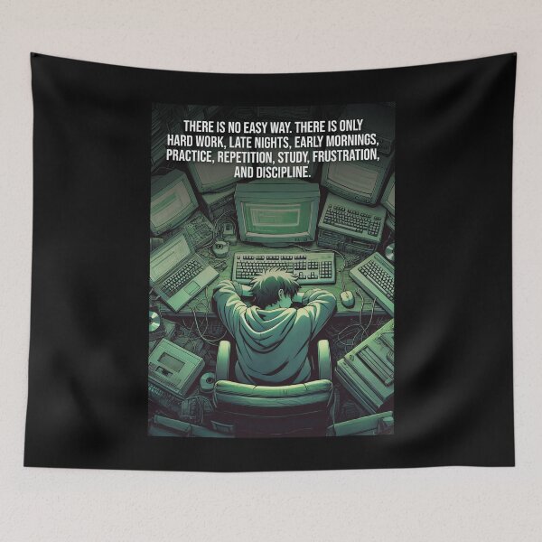 Item preview, Hustle - Anime Computer, Coder, Coding, Gaming Motivation designed and sold by chantastical.
