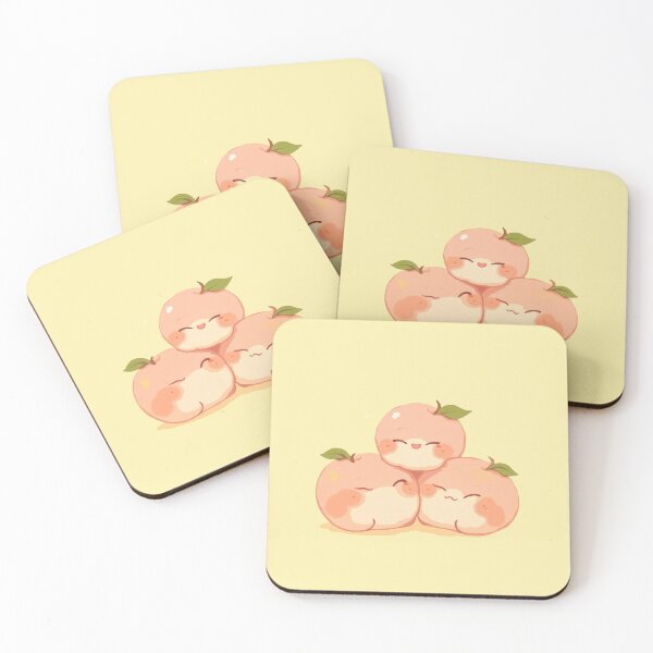 Item preview, Playful Peaches in Pastels: Kawaii & Cute Cartoon Illustration designed and sold by ShroomForge.
