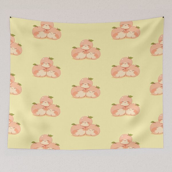 Item preview, Playful Peaches in Pastels: Kawaii & Cute Cartoon Illustration designed and sold by ShroomForge.