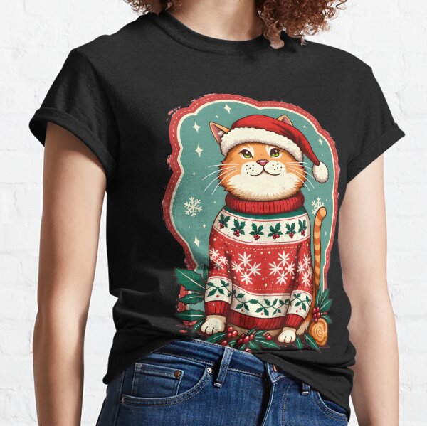 Item preview, Cute Cat in Ugly Christmas Sweater designed and sold by kjp-design.