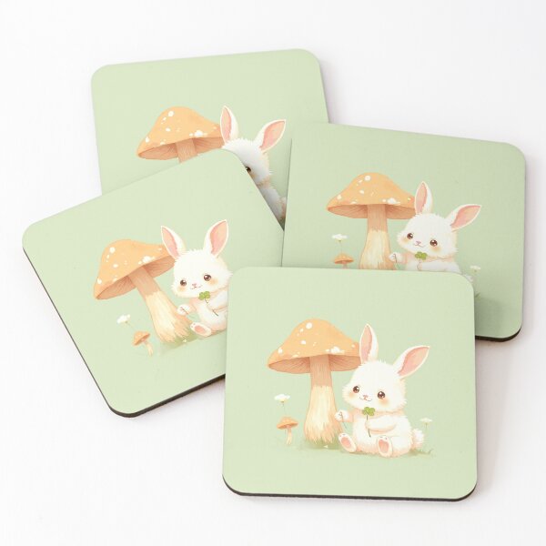 Item preview, Fluffy Friendship: Bunny & Mushroom in a Kawaii Garden designed and sold by ShroomForge.