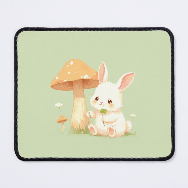Item preview, Fluffy Friendship: Bunny & Mushroom in a Kawaii Garden designed and sold by ShroomForge.