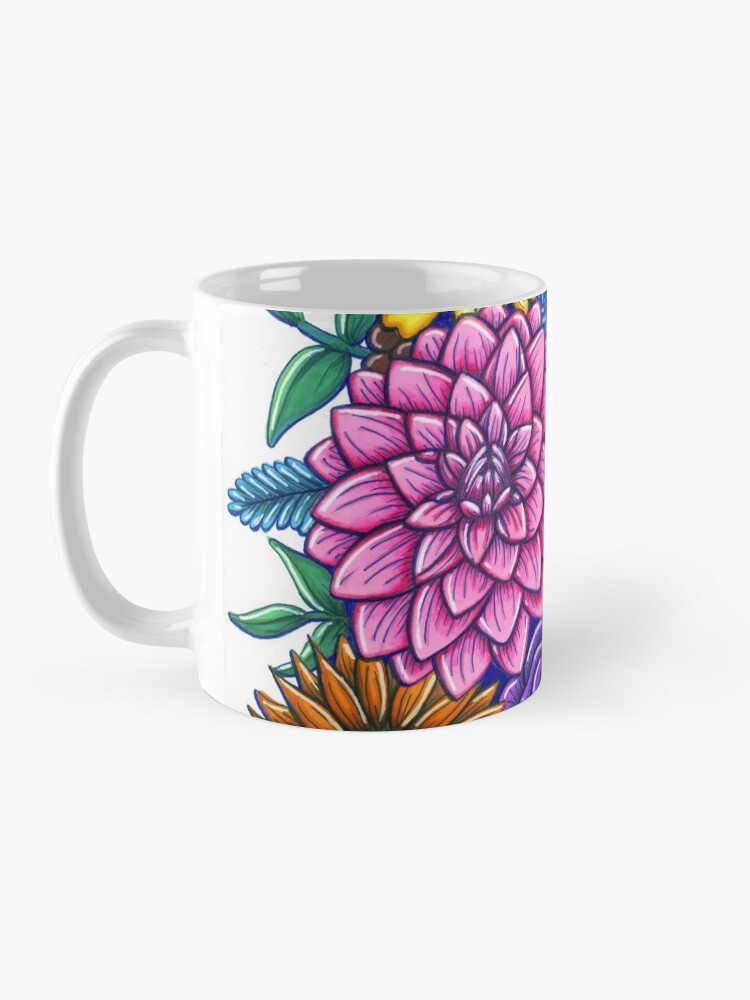 Thumbnail 3 of 6, Coffee Mug, Mixed Floral Illustration designed and sold by Chrissie Murphy Designs.