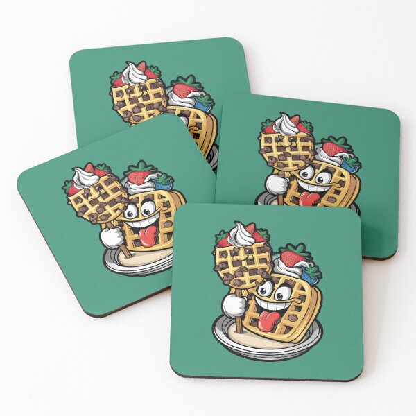 Item preview, Cheerful waffle with fruit and whipped cream. designed and sold by MyHappyArtShop.