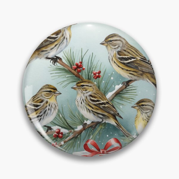 Item preview, Pine Siskins Perched with Snow and Gift designed and sold by WaterBirdArt.