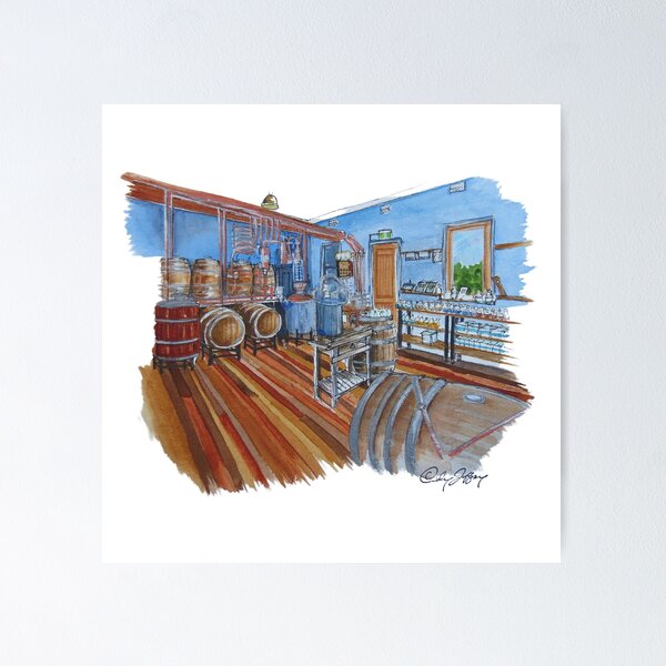 Item preview, Tydvill Hotel Broken Hill Gin Distillery designed and sold by CindyJeffrey Art.