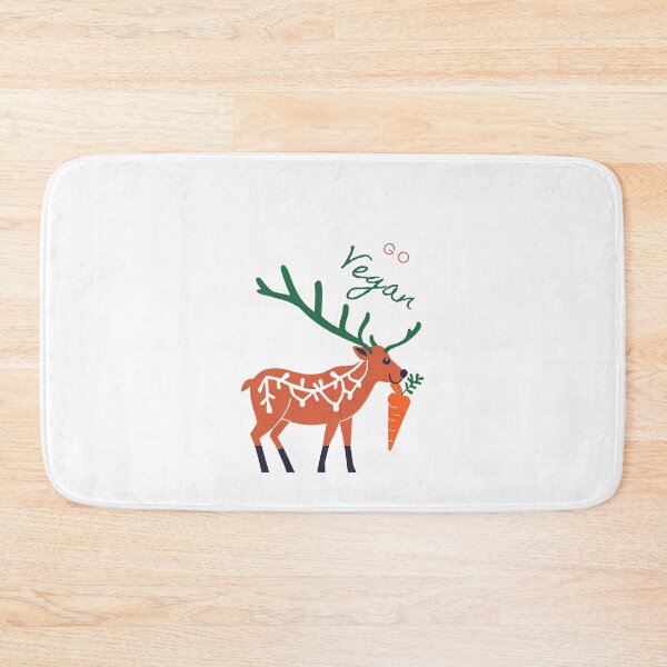 Item preview, Raindeer holding a carrot with the sign "Go Vegan" designed and sold by Lina and the Rest.