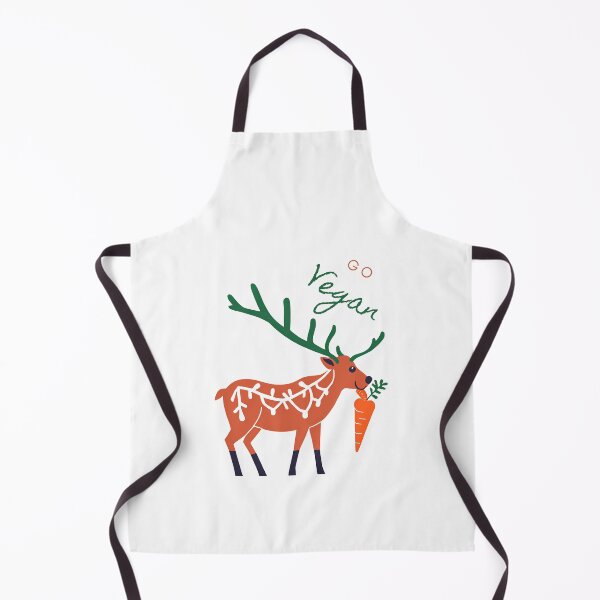 Item preview, Raindeer holding a carrot with the sign "Go Vegan" designed and sold by Lina and the Rest.