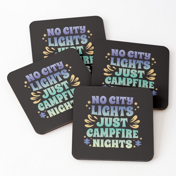 Item preview, No City Lights Just Campfire Nights - Retro Camping Quote Design designed and sold by DrawHandArt.