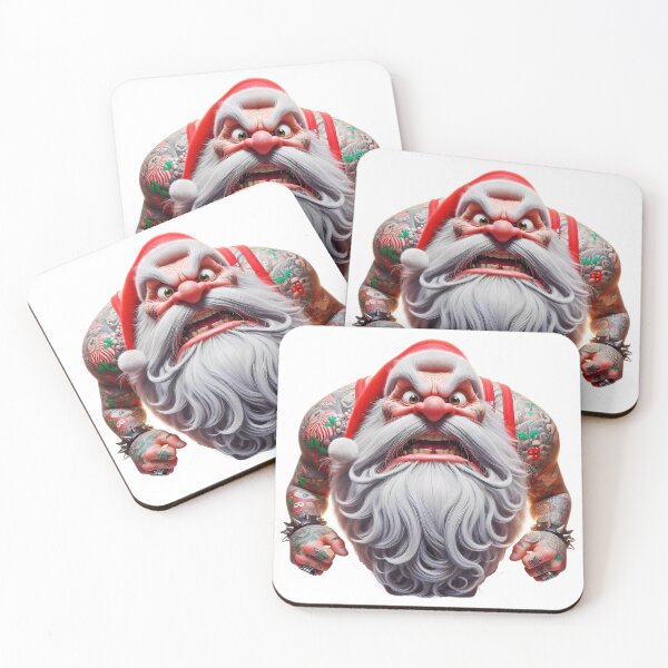 Item preview, Angry, tattooed Santa Claus stares at you designed and sold by eye_contact.