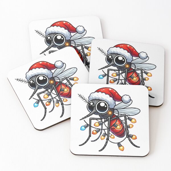 Item preview, Festive Christmas Mosquito with Santa Hat and Lights designed and sold by AIARTIST1.