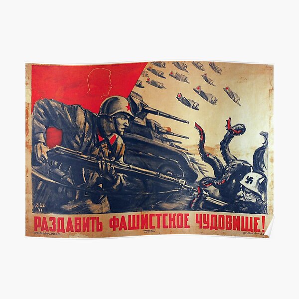 Crush the fascist monster! Poster
