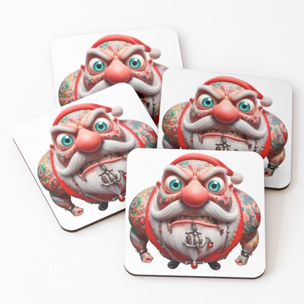 Item preview, Angry, tattooed Santa Claus stares at you designed and sold by eye_contact.