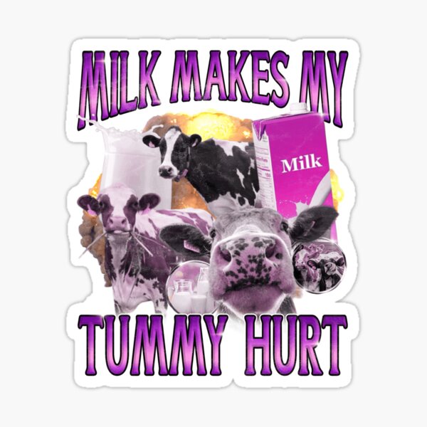 Item preview, Milk Makes My Tummy Hurt T-Shirt Funny Cow Graphic Tee Humorous Purple Design for Milk Lovers Gift for Dairy Fans Women's Men's Apparel designed and sold by PaloClothes.