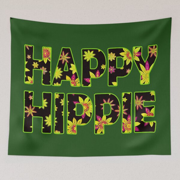 Item preview, Flower Power Happy Hippie Words Free Spirit Hippie Vibes 2 of 4 designed and sold by Beachy.