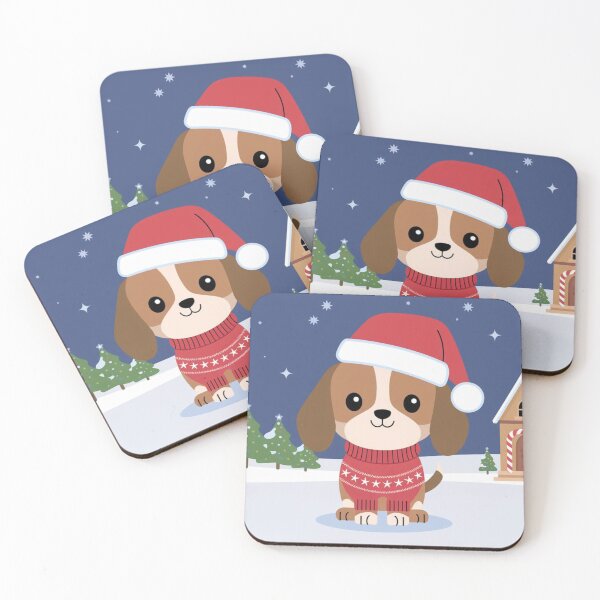 Item preview, Frosty Christmas Beagle Scene designed and sold by NeatThingLover.
