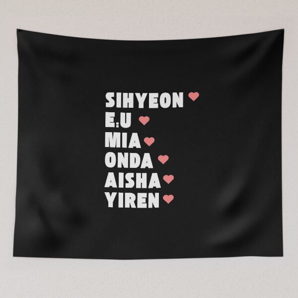 Item preview, EVERGLOW with Member Names Kpop Group Design BLACK designed and sold by AJUNICE STUDIO.