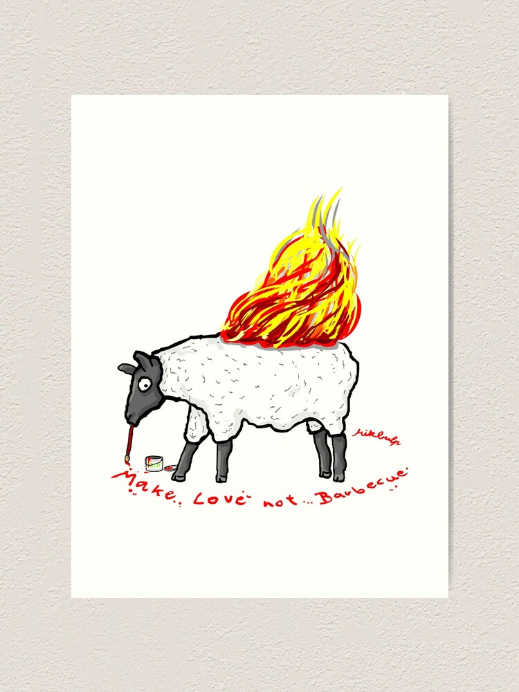 Alternate view of make love not bbq Art Print