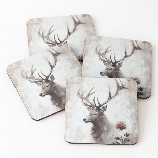 Item preview, Stag and Rose Abstract Art designed and sold by MarinaFila.