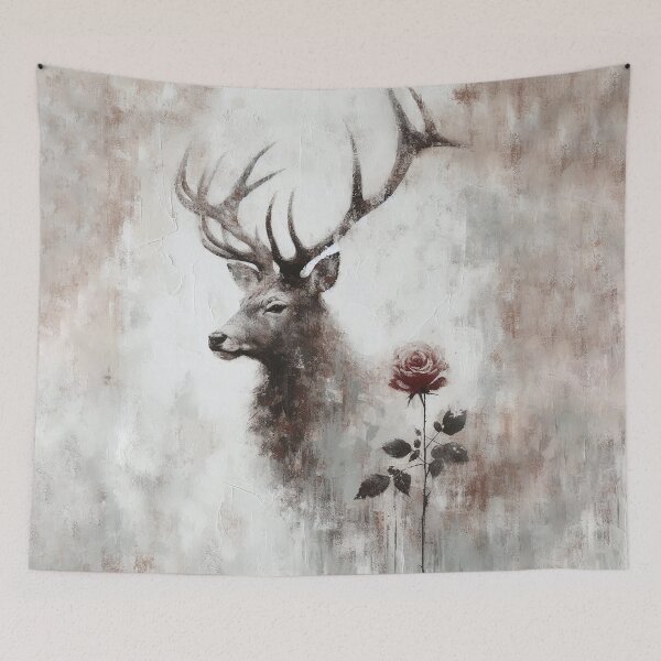 Item preview, Stag and Rose Abstract Art designed and sold by MarinaFila.