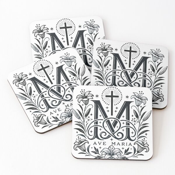 Item preview, Traditional Marian Monogram with Lilies and Cross designed and sold by John-NW-Shop.