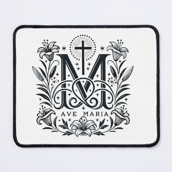 Item preview, Traditional Marian Monogram with Lilies and Cross designed and sold by John-NW-Shop.