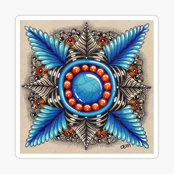 Abstract Tangled Sapphire Gem Sticker