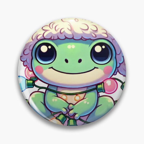 Item preview, Adorable Frog in Santa Hat and Christmas Lights designed and sold by lubushop1.
