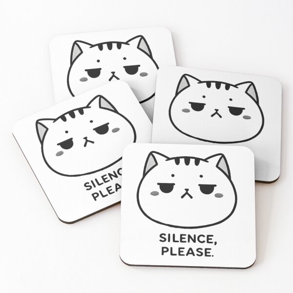 Item preview, Silence please cat designed and sold by KockyNaTriku.