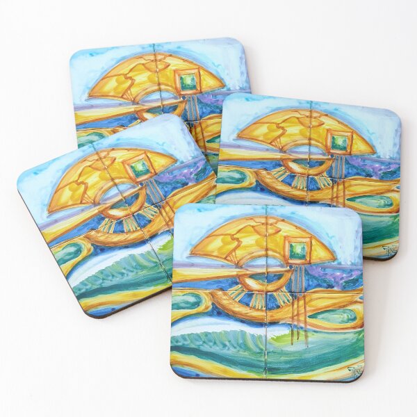 Item preview, house on water. handpainted tiles. designed and sold by Tereza Pilar  Art.