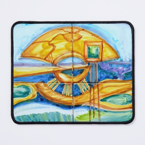 Item preview, house on water. handpainted tiles. designed and sold by Tereza Pilar Art.