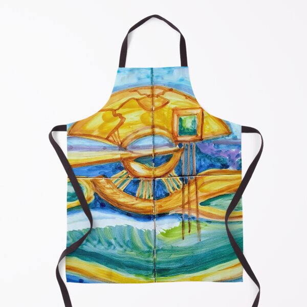 Item preview, house on water. handpainted tiles. designed and sold by Tereza Pilar Art.
