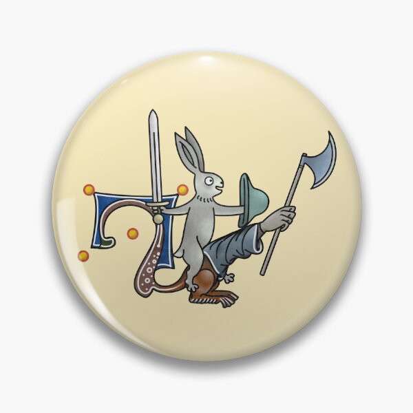 Item preview, Rabbit riding an armed manicule  designed and sold by MargiKnights.