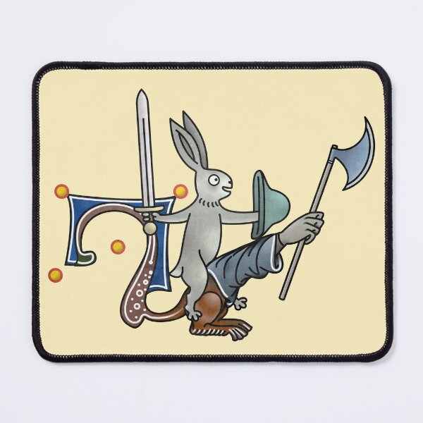 Item preview, Rabbit riding an armed manicule  designed and sold by MargiKnights.