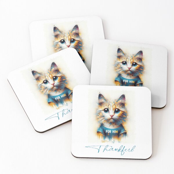 Item preview, Thankful For Him Cute Cat Matching Couple For Thanksgiving family designed and sold by Creat-Des.