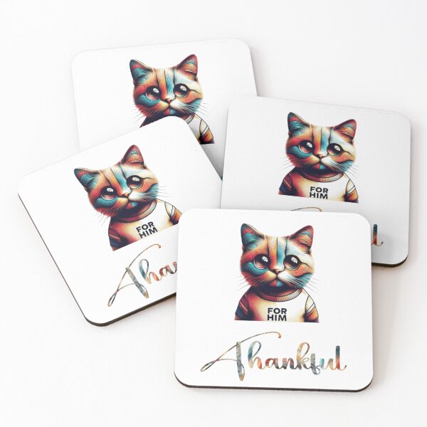 Item preview, Thankful For Him Cute Cat Matching Couple For Thanksgiving family designed and sold by Creat-Des.