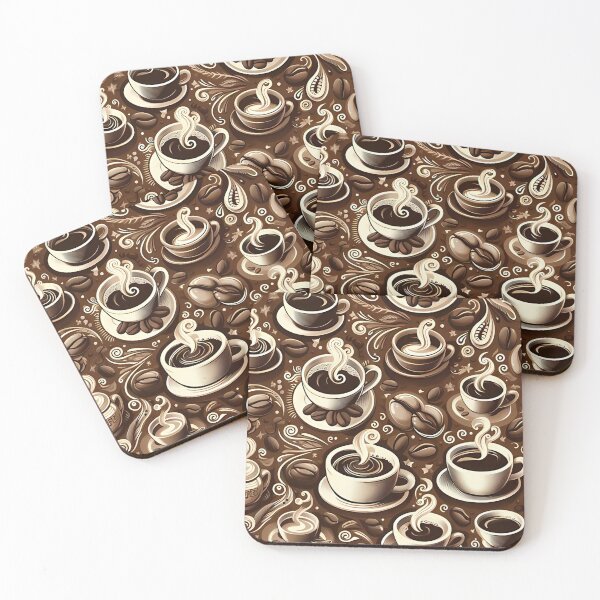 Item preview, Seamless coffee cup and bean pattern designed and sold by Haji  Kamora.