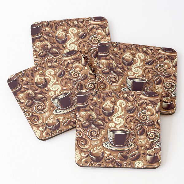 Item preview, Seamless coffee cup and bean pattern designed and sold by Haji  Kamora.
