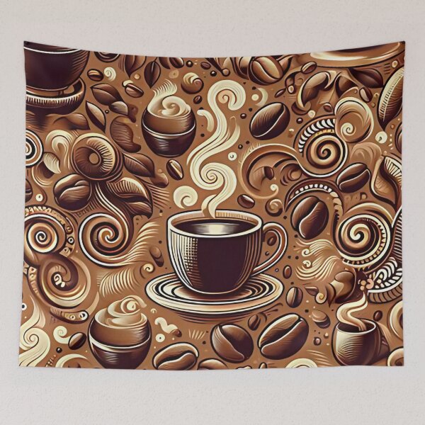 Item preview, Seamless coffee cup and bean pattern designed and sold by Haji  Kamora.
