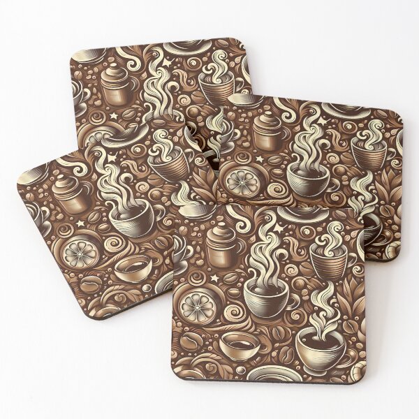 Item preview, Seamless coffee cup and bean pattern designed and sold by Haji  Kamora.