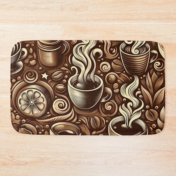 Item preview, Seamless coffee cup and bean pattern designed and sold by Haji  Kamora.