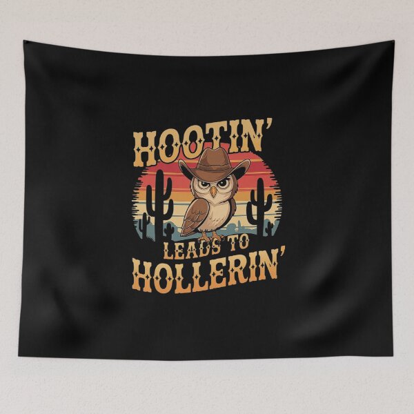 Item preview, Hootin’ Leads To Hollerin’ - Funny Western Owl Cowboy Design for Rodeo Fans and Country Style Lovers designed and sold by love3617.