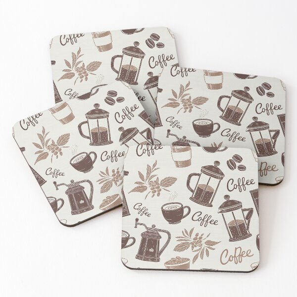 Item preview, Seamless coffee cup and bean pattern designed and sold by Haji  Kamora.