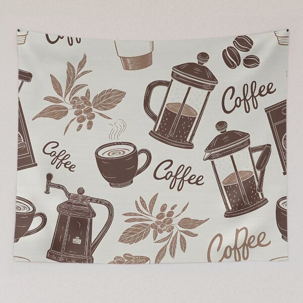 Item preview, Seamless coffee cup and bean pattern designed and sold by Haji  Kamora.