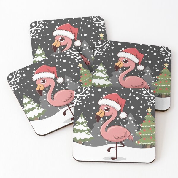 Item preview, Frosty Christmas Flamingo Scene designed and sold by NeatThingLover.