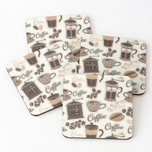 Item preview, Seamless coffee cup and bean pattern designed and sold by Haji  Kamora.