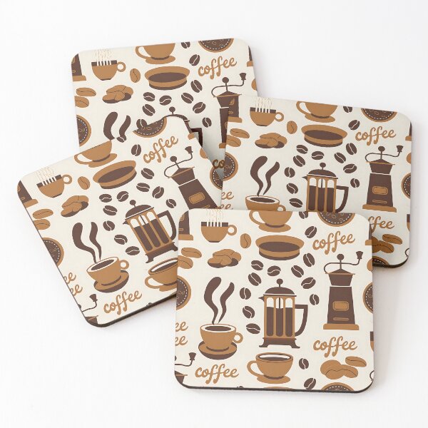 Item preview, Seamless coffee cup and bean pattern designed and sold by Haji  Kamora.