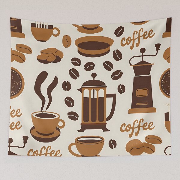 Item preview, Seamless coffee cup and bean pattern designed and sold by Haji  Kamora.